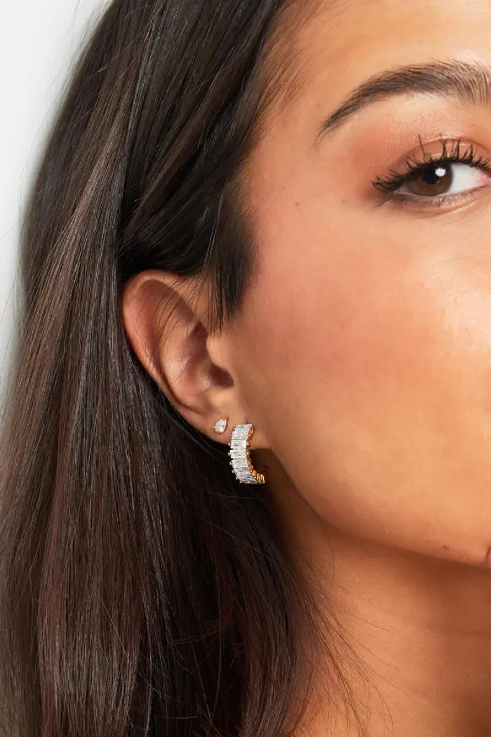 Big Zirconia Earring - oorbel