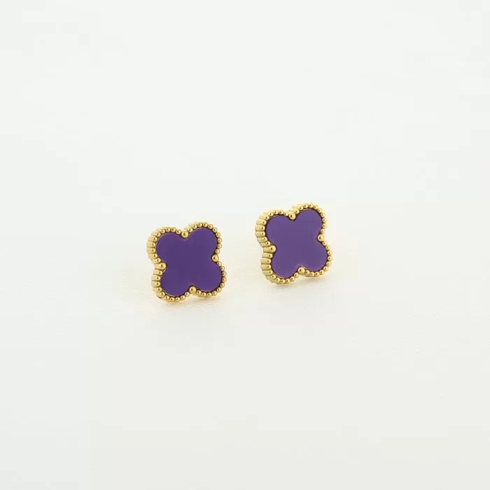 Purple Clover Earings - oorbel