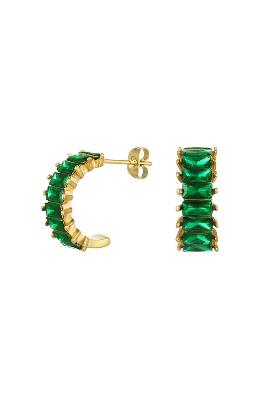 Big Zirconia Earring - oorbel